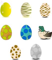 恐竜の卵のイラストセット1