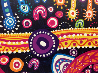 Indigenous Australian dot painting artwork