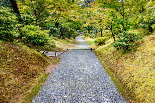 Path At The Old Katsura Imperial Villa Garden In Kyoto, Japan