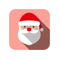 Santa Claus face flat icon design vector illustration