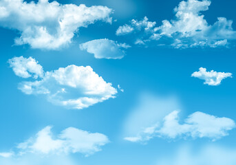 Obraz na płótnie Canvas Blue sky background with tiny clouds.