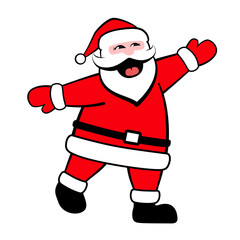 Santa Claus waves hand, say hello, stock illustration