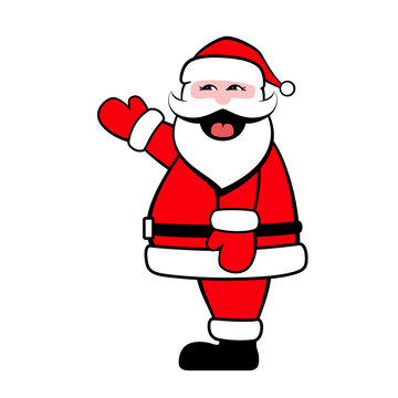 Santa Claus side view, vector stock illustration