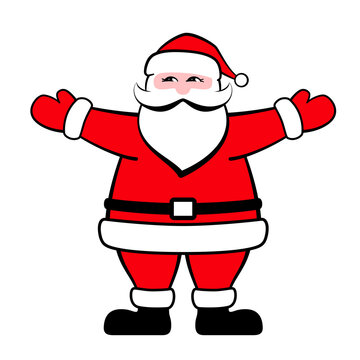 Santa Claus opens his hands, ready to give you a hug
