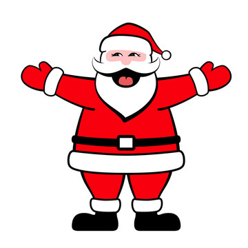 Santa Claus opens his hands, ready to give you a hug