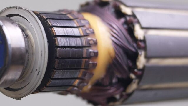 Collector motor contact group.The rotor of an electric motor