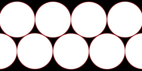 White circle with red line and black background