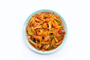Spicy papaya salad with salmon