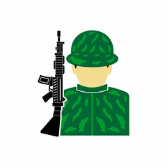 soldier icon, soldier vector sign symbol of profession flat design