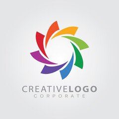 Abstract logo design in circle template.