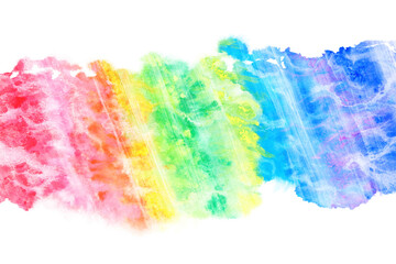 Naklejka premium 空 雲 虹 水彩 ベクター 背景