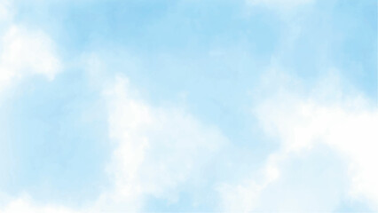 The White Cloud and Blue Sky. Watercolor Style Artwork Background