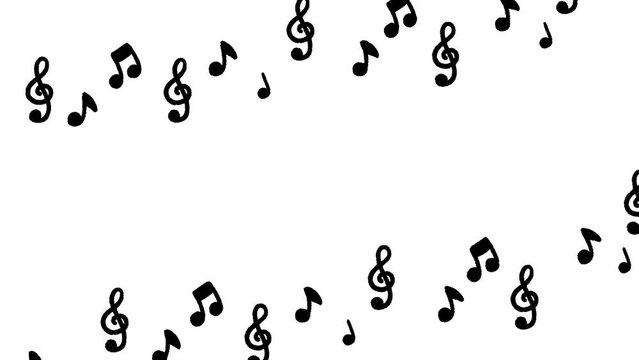 流れる音符_モノクロ