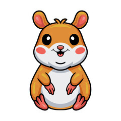 Cute little hamster cartoon sitting