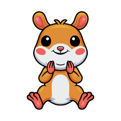 Cute little hamster cartoon sitting