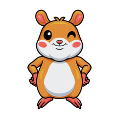 Cute little hamster cartoon standing