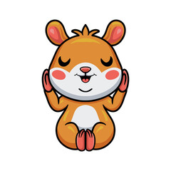 Cute little hamster cartoon sitting