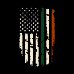 rish American Flag Design Illustration