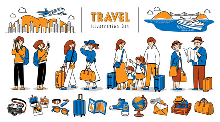 旅行イラストセット © Chinu-maru