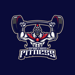 Spartan mascot logo design vector with modern illustration concept style for badge, emblem and t shirt printing. Spartan fitness illustration.