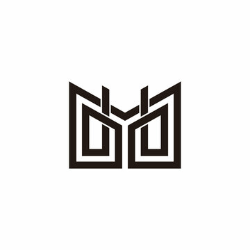 letter mb linked geometric linked line logo vector