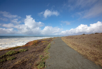 Bluff Trail at Fiscalini Ranch Preserve on the Rugged Central California coastline at Cambria California United States