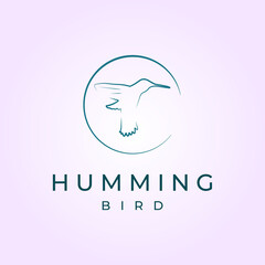 hummingbird line art logo icon designs vector illustration