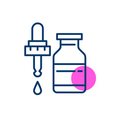 Serum drop in a bottle. Pixel perfect, editable stroke icon