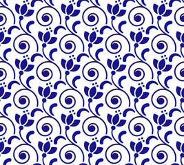 Floral pattern blue and white