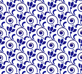 Floral pattern blue and white