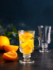 fruit drink with citrus pieces