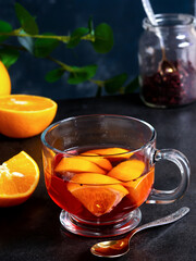 fruit drink with citrus pieces