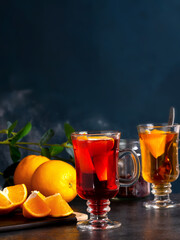 fruit drink with citrus pieces