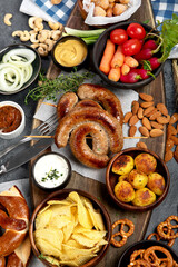 Oktoberfest concept - traditional food and beer