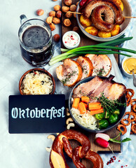 Assortment of different german food.