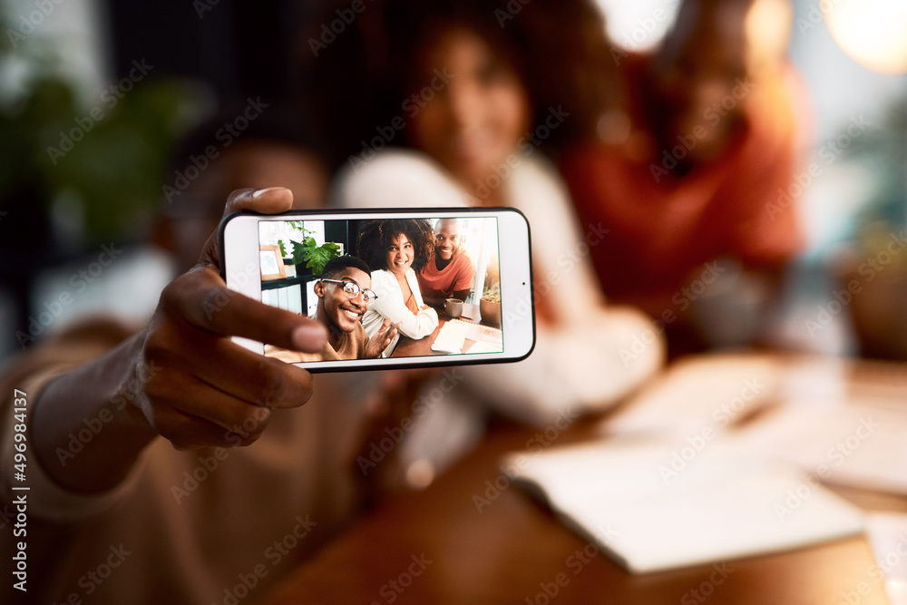 Aufkleber this is the best team ive ever worked with. cropped shot of a group of businesspeople taking a selfi