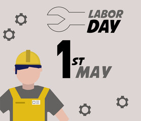  Happy Labor Day 1 May- International labor day concept. Workforce safety and health safety in the world of work.