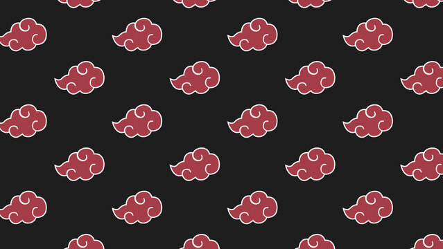 Red Cloud Pattern Background. Design Perfect For Clothing, Textile, Pillow, Fabric, Print And More