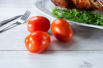 A view of roma tomatoes.