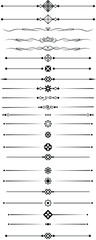 black and white set of delimiters for text, dividers