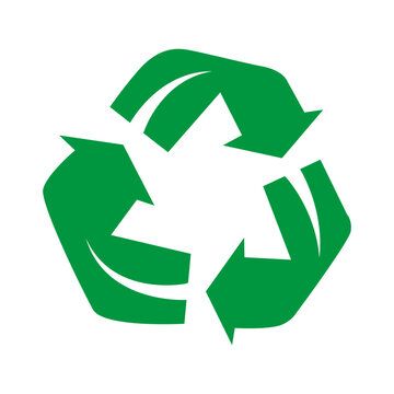 Recycle symbol on white background. Recycling symbol concept in vector. Recycling symbol with movement. Recycle symbol