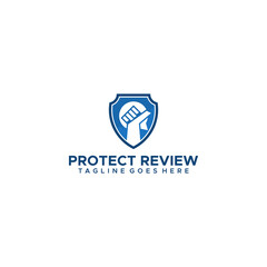 Protect review creative logo design