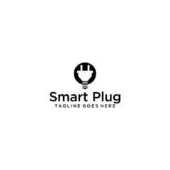 Smart plug with bulb logo design