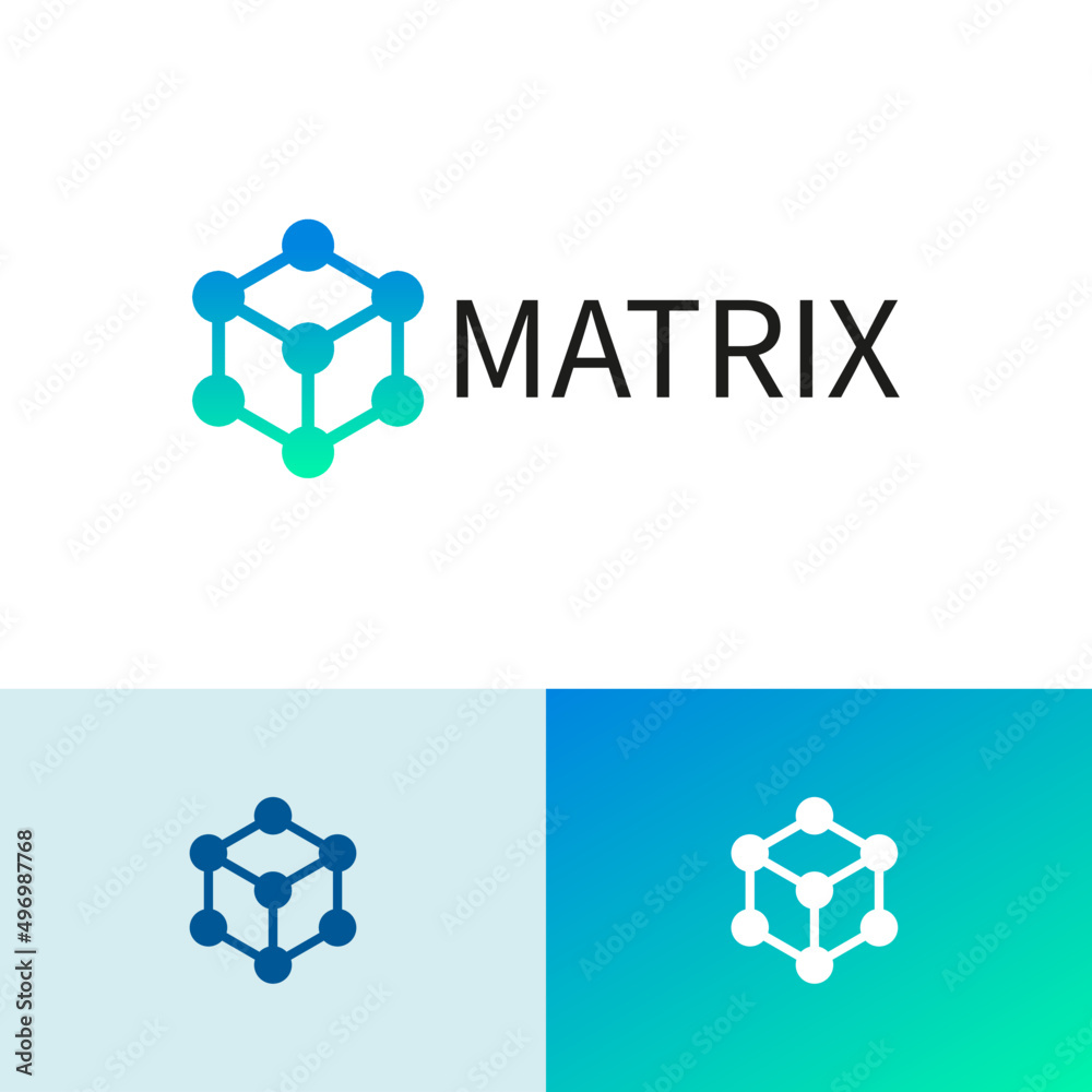 Poster connect polygon blockchain logo design concept. tech company brand logomark illustration. can repres