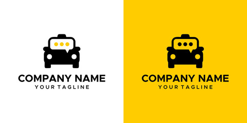 taxi chat themed graphic image, yellow and white background. basic vector graphics.