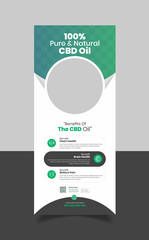 Hemp oil product or CBD oil rollup banner template design