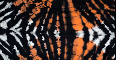 Abstract art pattern (splash or fireworks) white and orange Black background. Contemporary and modern art