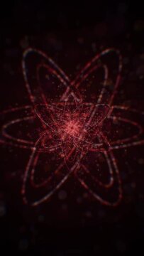 Red Abstract Scientific Molecule Particle Atom Structure Background Loop