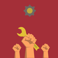 vector graphic of international labour day good for national international labour day celebration. flat design. flyer design.flat illustration.