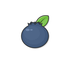 Cartoon icon of blueberry vector illustration